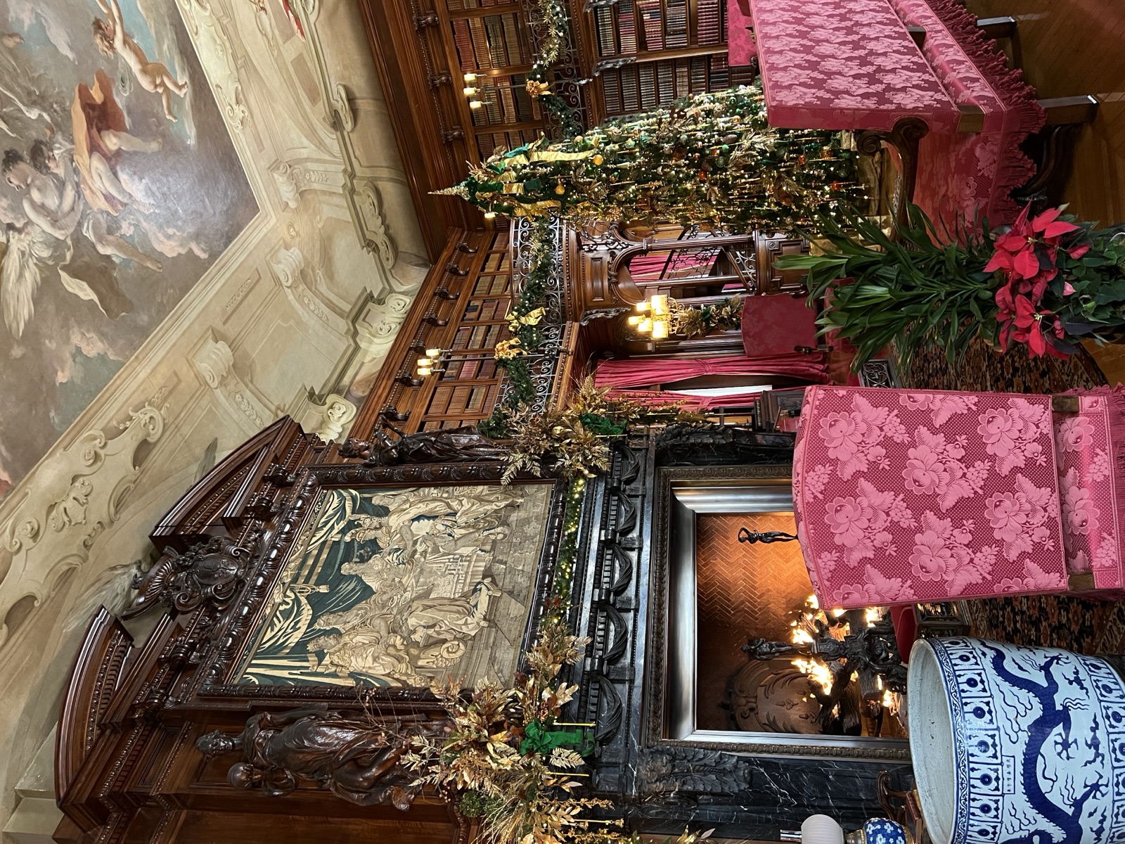 Biltmore Estate Christmas decorations inside the mansion